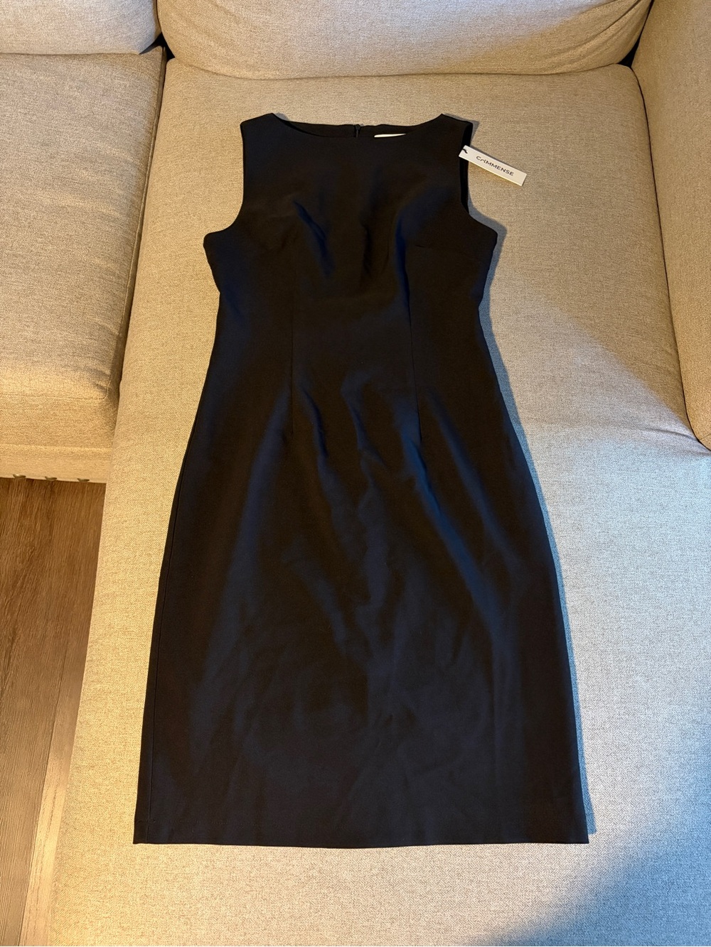 Classic Black Sleeveless Sheath Dress Commense